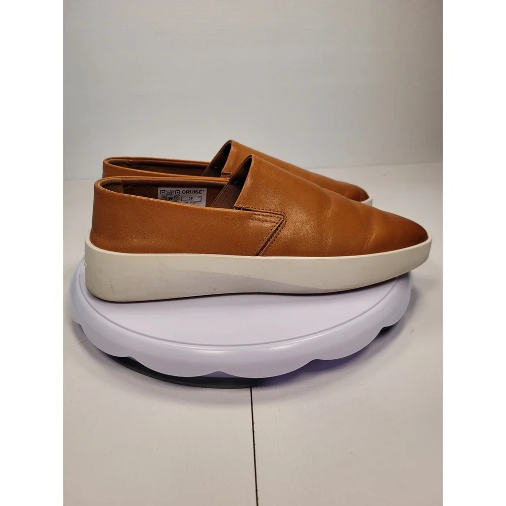 Wolf & Shepherd Cruise Unisex Honey‎ Brown Leather Slip On Sneaker Size 6.5M 8W